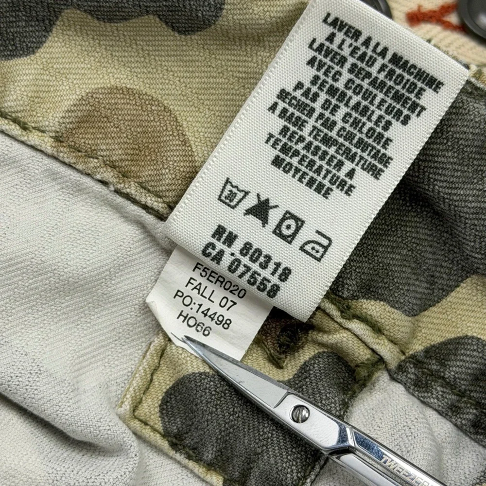 Y2K Lucky Brand Mini Skirt Green Camo Cargo Pockets‎ Sz 4/27 2000's Grunge